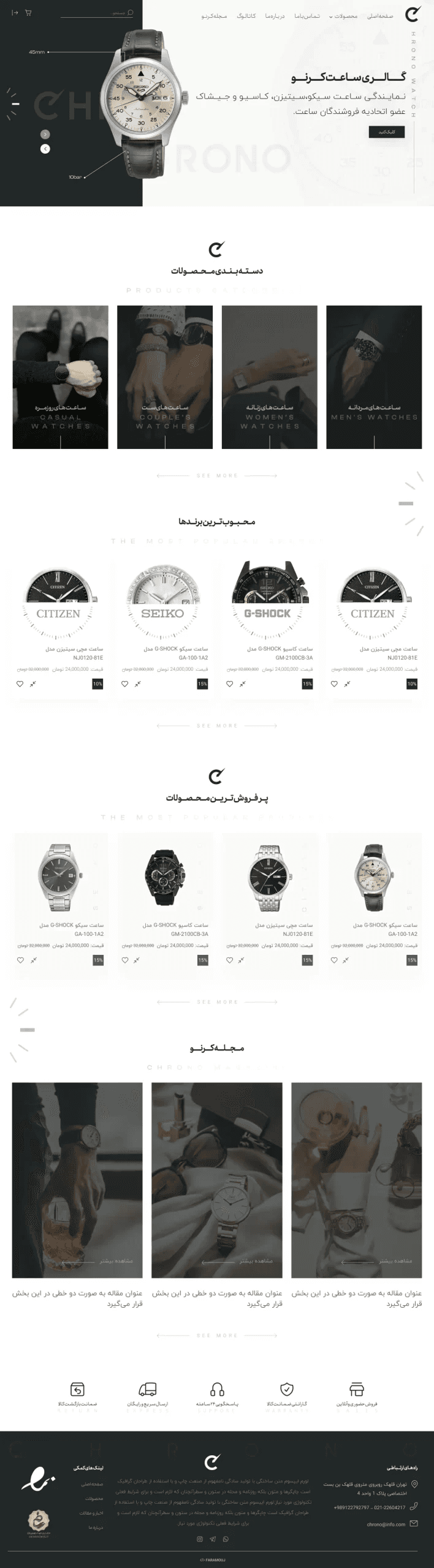 Chrono Watch website, full page