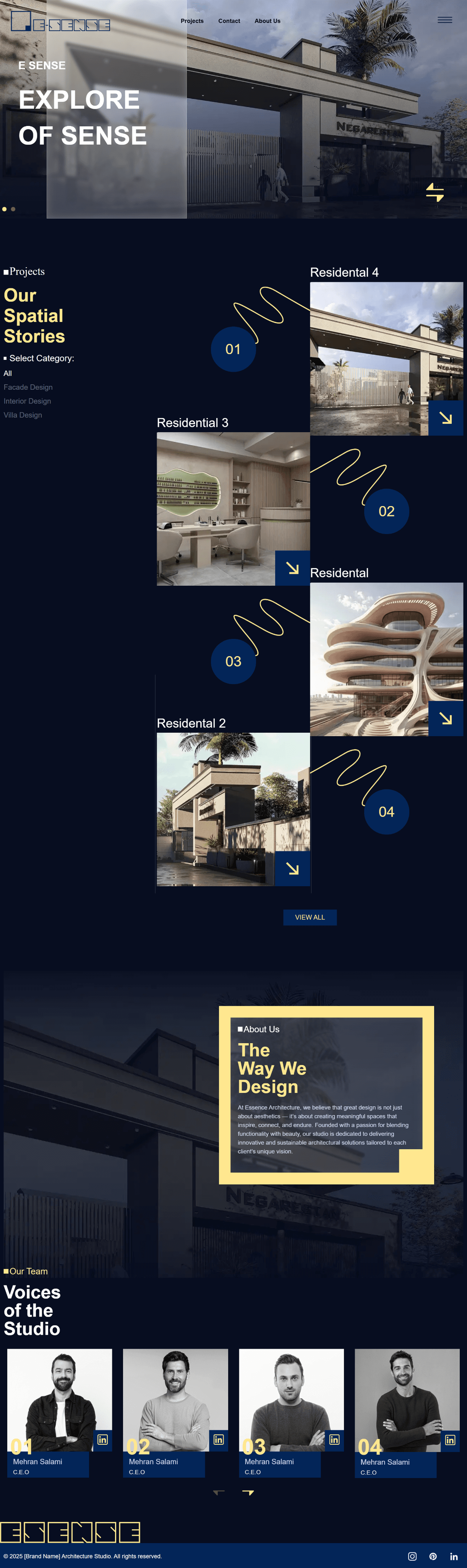E-Sense Architecture website, full page